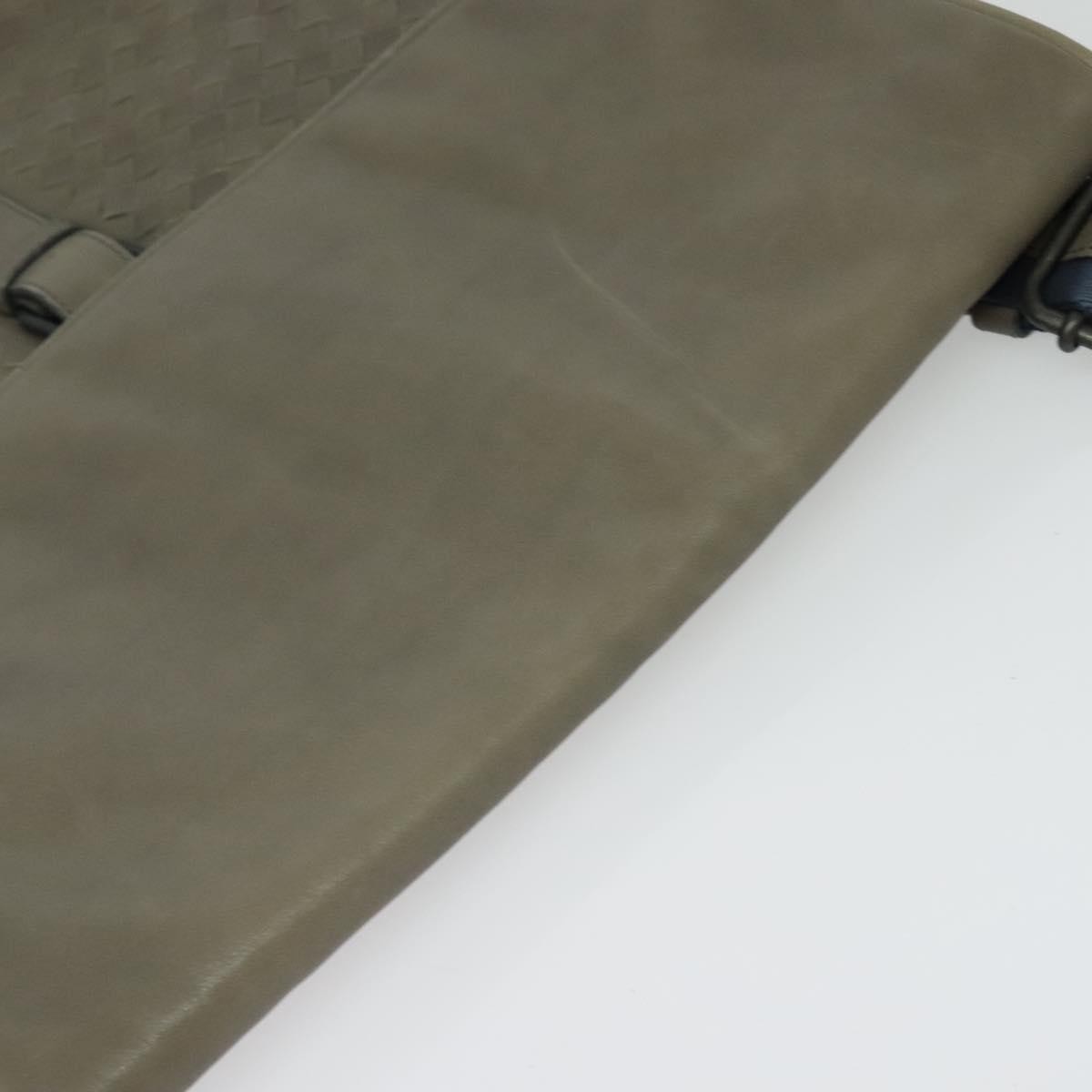 Bottega Veneta Vintage Flap Shoulder Bag Intrecciato leather, GRAY, LEATHER, Shoulder bag