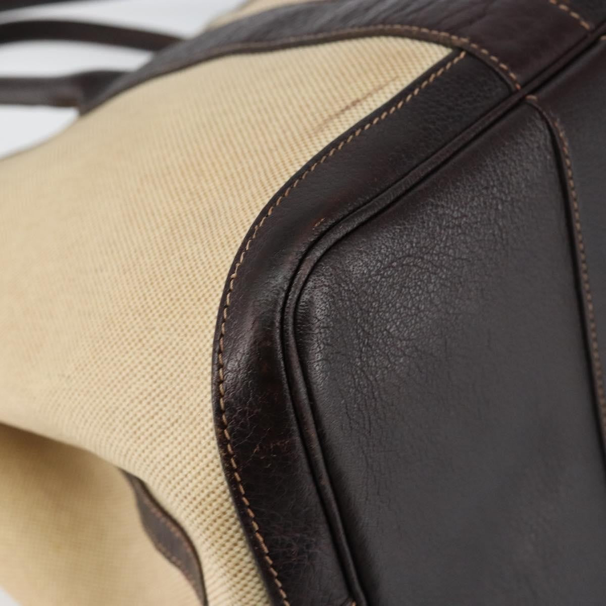 Hermes Garden Party Tote Canvas and Leather, BEIGE, CANVAS, Tote bag