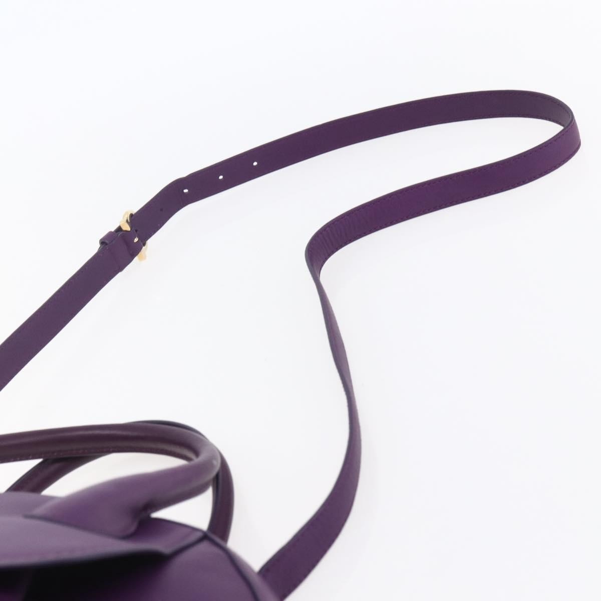 Salvatore Ferragamo Vintage Fiamma Satchel Leather, PURPLE, LEATHER, Handbag