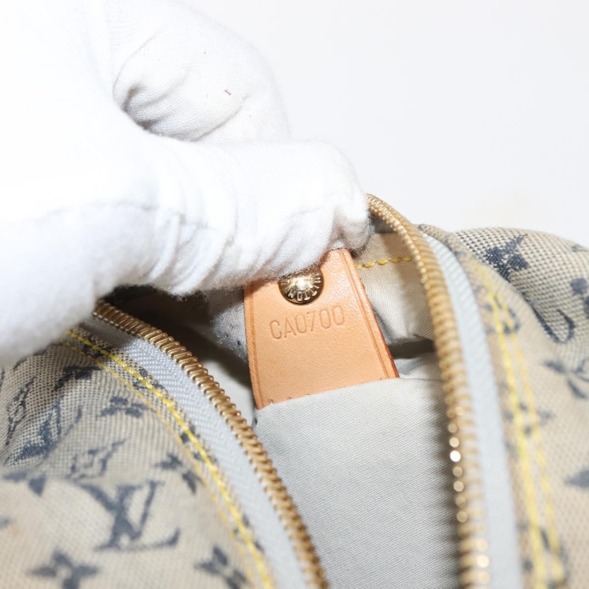 Louis Vuitton Marie Handbag Mini Lin, BLUE, CANVAS, Handbag