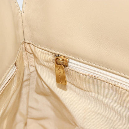 Chanel Vintage CC Logo Tote Leather, BEIGE, LEATHER, Tote bag