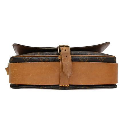 Louis Vuitton Cartouchiere Handbag Monogram Canvas, BROWN, LEATHER, Shoulder bag