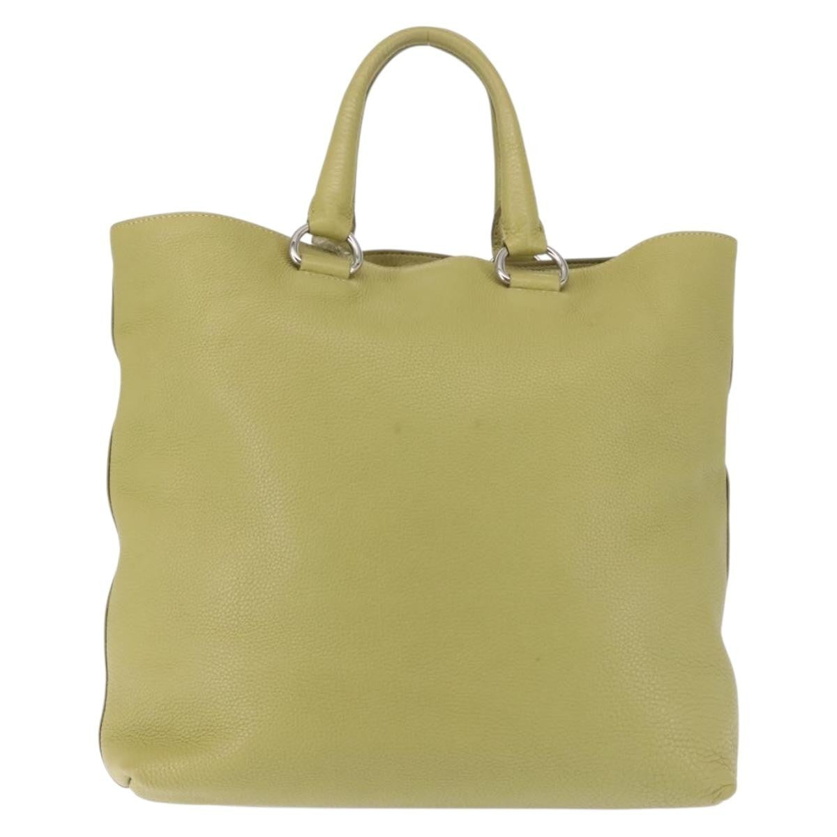 Prada Shopping Tote Vitello Daino, GREEN, LEATHER, Tote bag