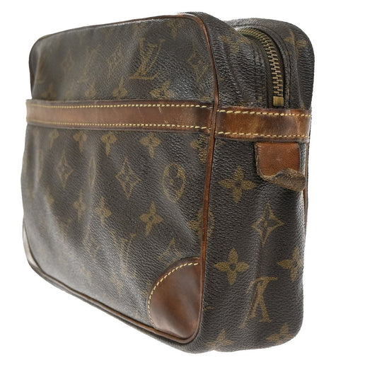 Louis Vuitton Compiegne Canvas, BROWN, LEATHER, Clutche & pouche