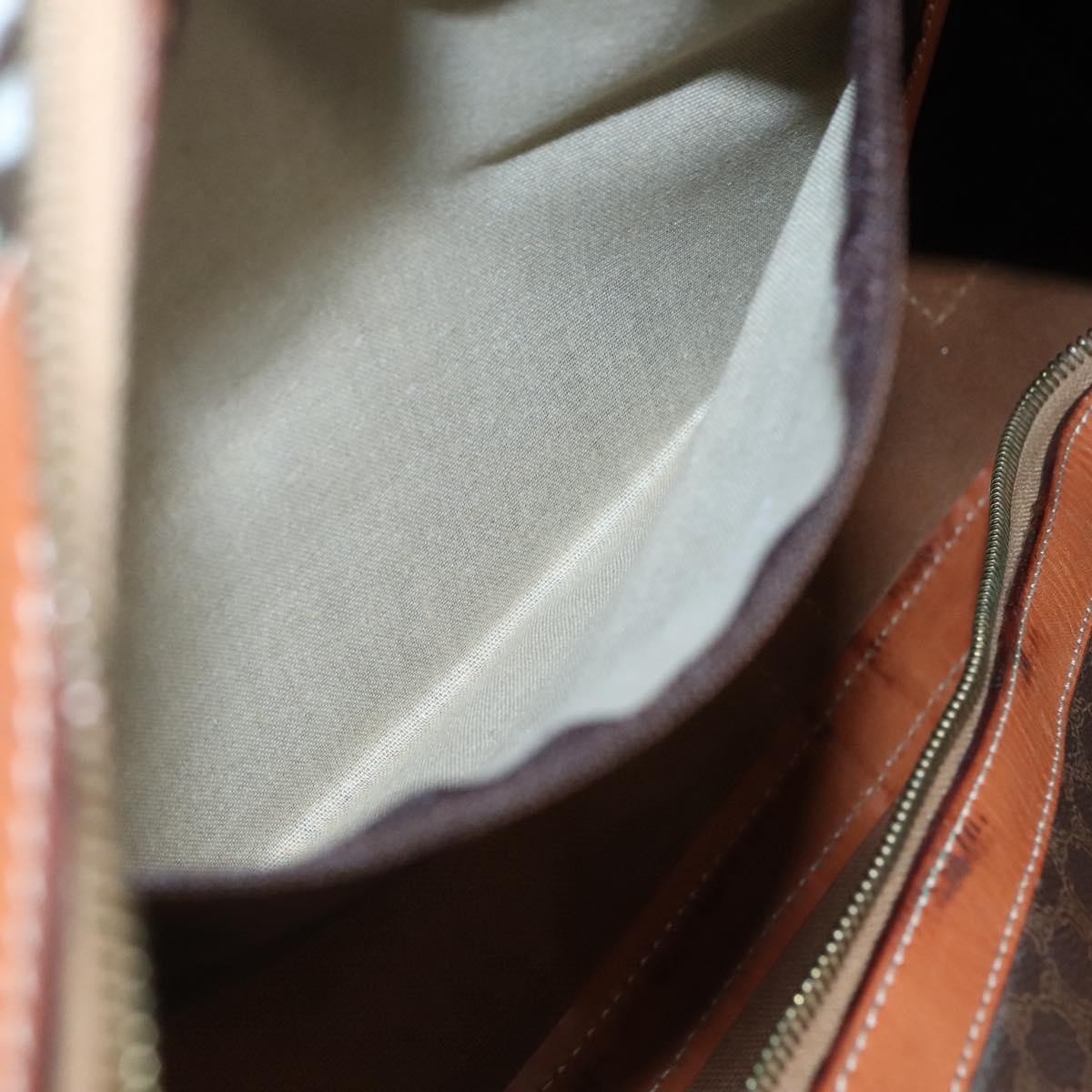 Celine Vintage Duffle Bag Macadam Coated Canvas, BROWN, CANVAS, Travel bag