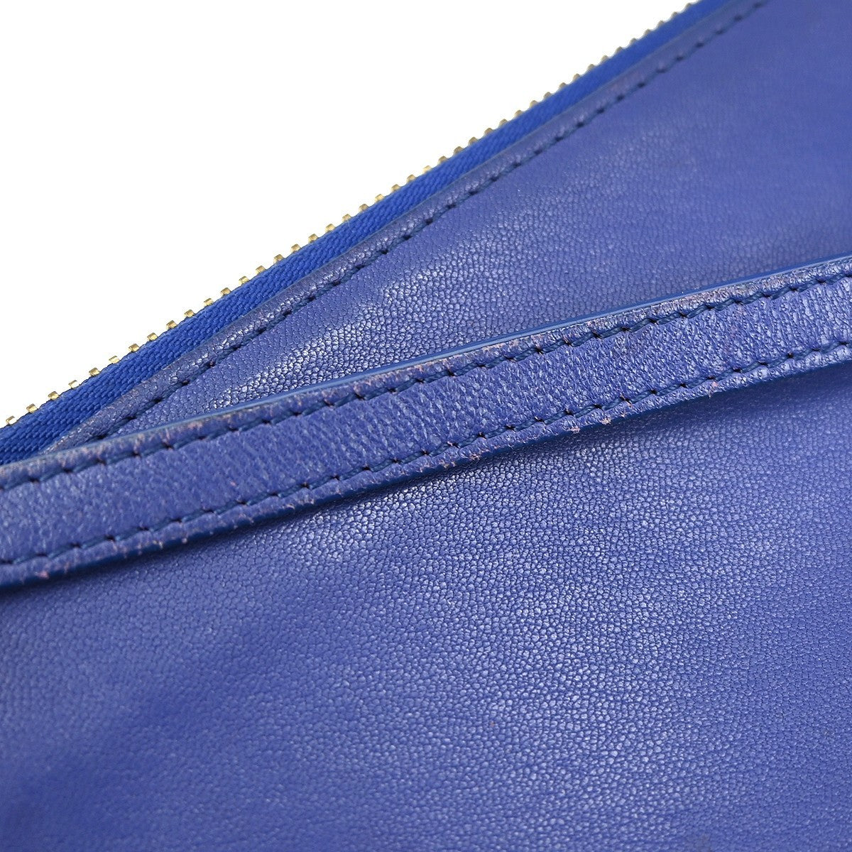 Celine Trio Crossbody Bag Leather, BLUE, LEATHER, Shoulder bag