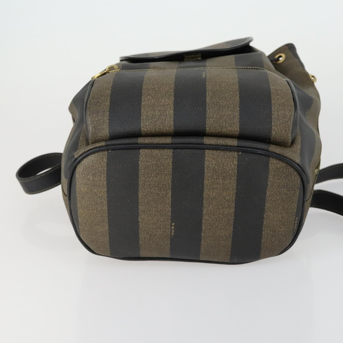 Fendi Pequin Front Pocket Backpack Coated Canvas, BROWN, PVC, Backpack