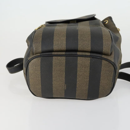Fendi Pequin Front Pocket Backpack Coated Canvas, BROWN, PVC, Backpack