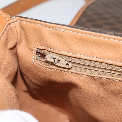 Celine Macadam Shoulder Bag PVC Leather, BROWN, CANVAS, Shoulder bag