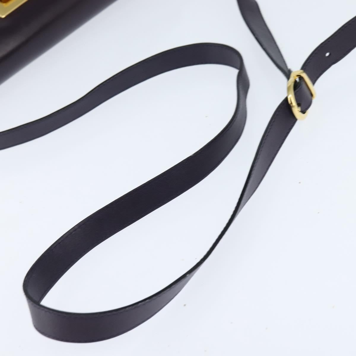 Salvatore Ferragamo Gancini Shoulder Bag Leather, NAVY, LEATHER, Shoulder bag