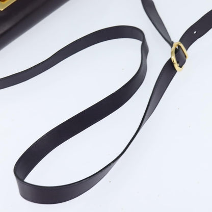 Salvatore Ferragamo Gancini Shoulder Bag Leather, NAVY, LEATHER, Shoulder bag