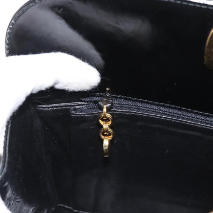 Salvatore Ferragamo Vintage Gancini Chain Shoulder Bag Patent Leather, BLACK, PATENT_LEATHER, Shoulder bag