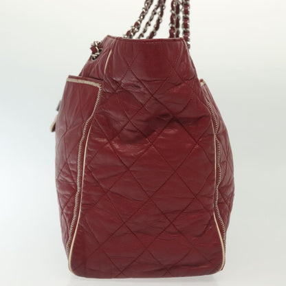 Chanel Vintage Reissue Chain Shopping Tote Leather, RED, LEATHER, Tote bag