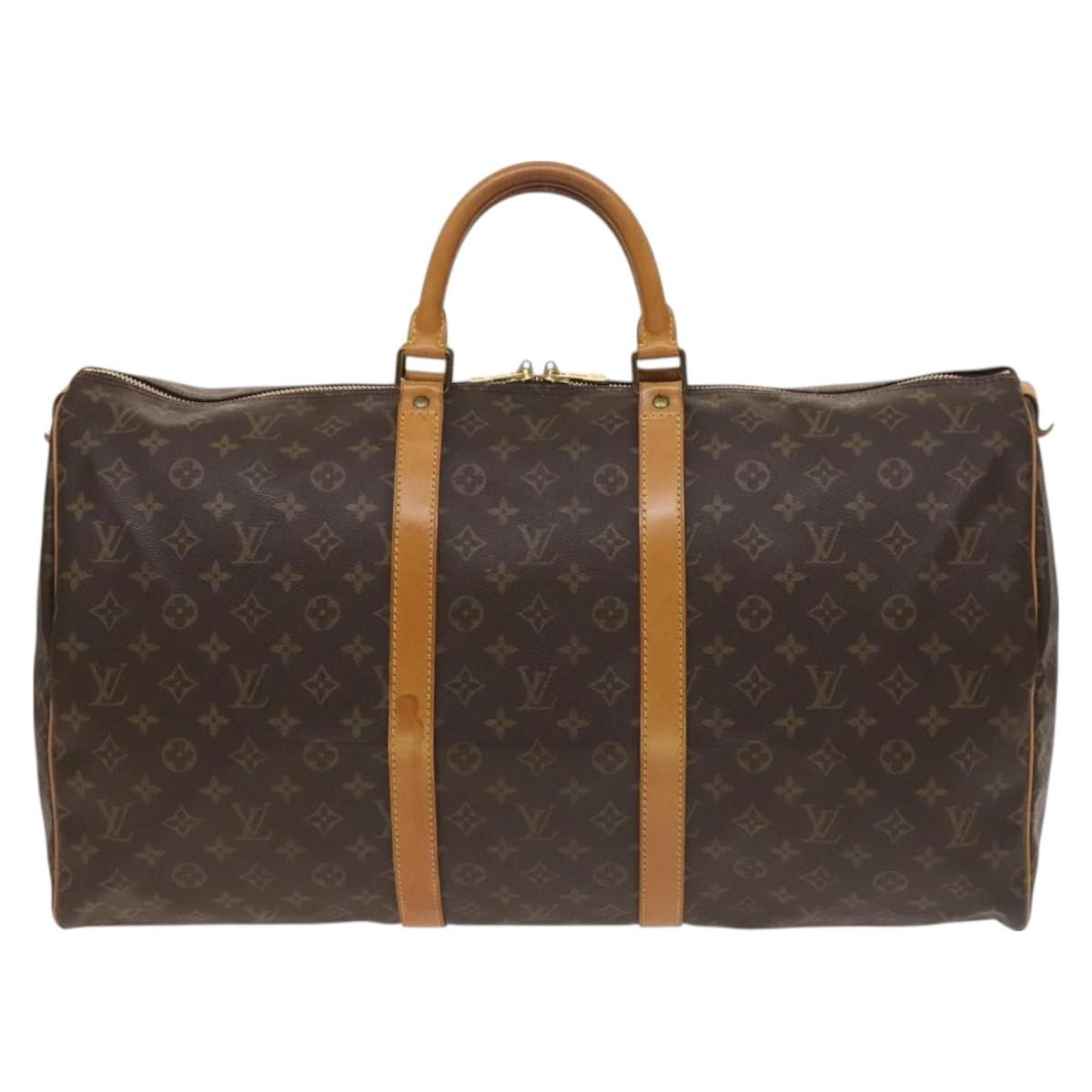 Louis Vuitton Keepall Bag Monogram Canvas, BROWN, CANVAS, Travel bag