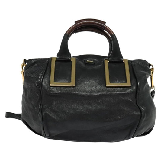 Chloe Ethel Handbag Leather, BLACK, LEATHER, Handbag