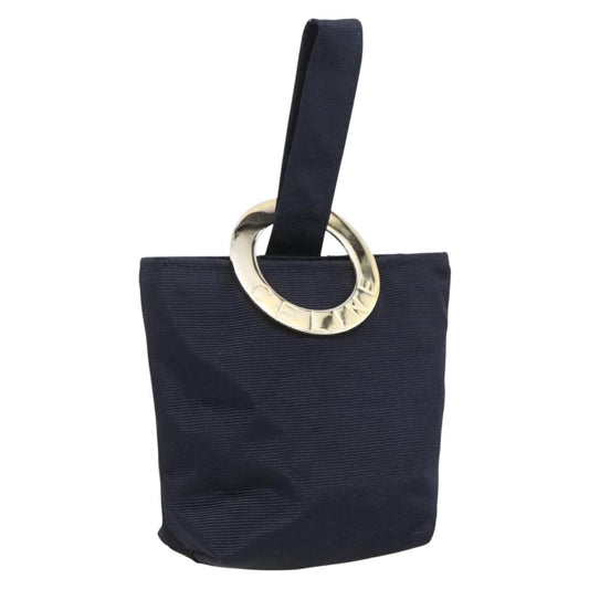 Celine Marin Wristlet Pouch Canvas with Leather, NAVY, NYLON, Clutche & pouche