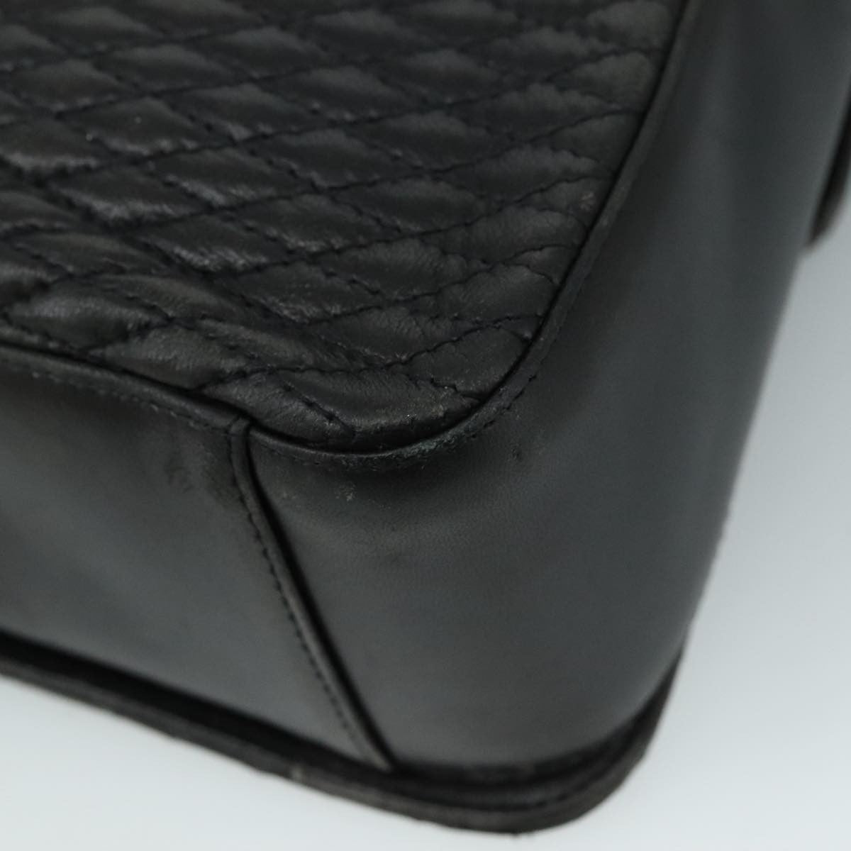 Bally Vintage Flap Handbag Quilted Leather, BLACK, LEATHER, Handbag