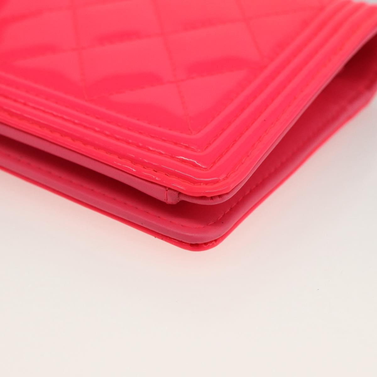 Chanel Boy Yen Wallet Quilted Patent, PINK, PATENT_LEATHER, Wallets