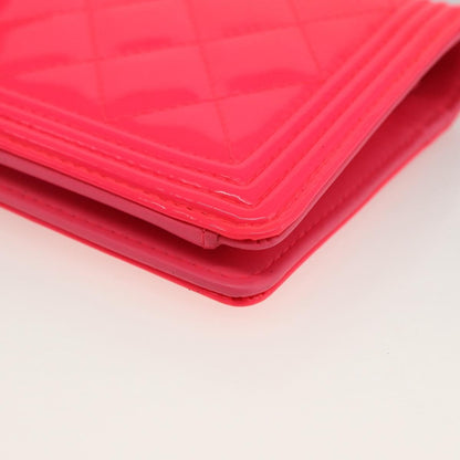 Chanel Boy Yen Wallet Quilted Patent, PINK, PATENT_LEATHER, Wallets