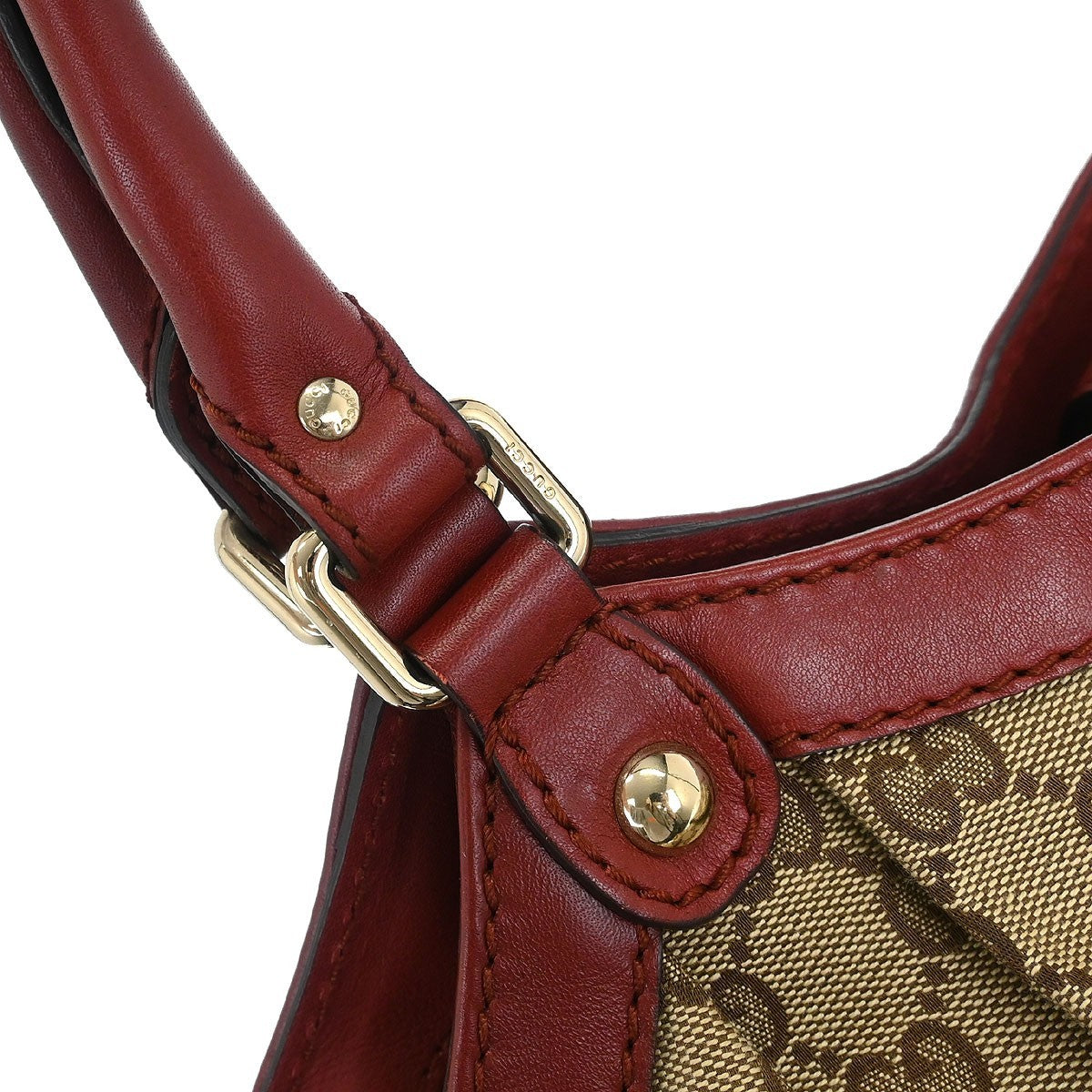 Gucci Sukey Tote GG Canvas with Leather, BROWN, CANVAS, Tote bag