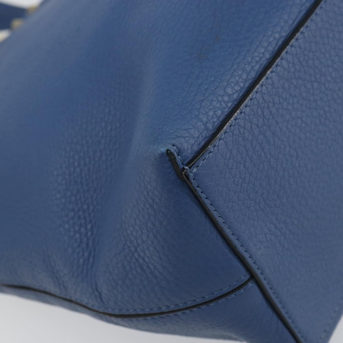 Valentino Garavani Rockstud Shopper Tote Leather, BLUE, LEATHER, Tote bag