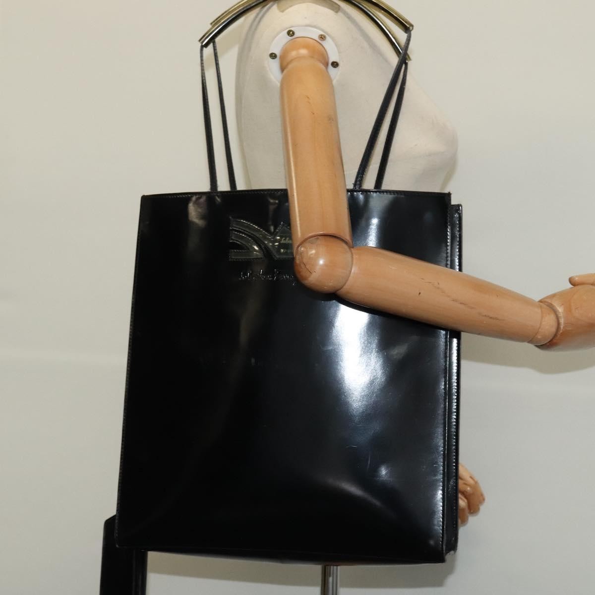Salvatore Ferragamo Shopper Tote Leather, BLACK, PATENT_LEATHER, Tote bag
