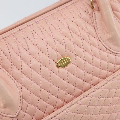 Bally Vintage Handbag Quilted Leather, PINK, LEATHER, Handbag