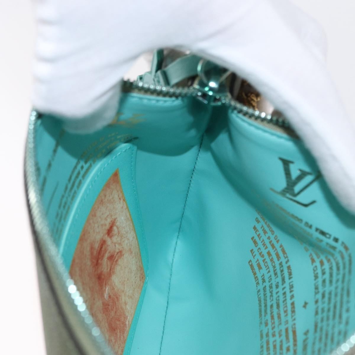 Louis Vuitton Pochette Clutch Limited Edition Jeff Koons Da Vinci Print Canvas, GREEN, PVC, Clutche & pouche