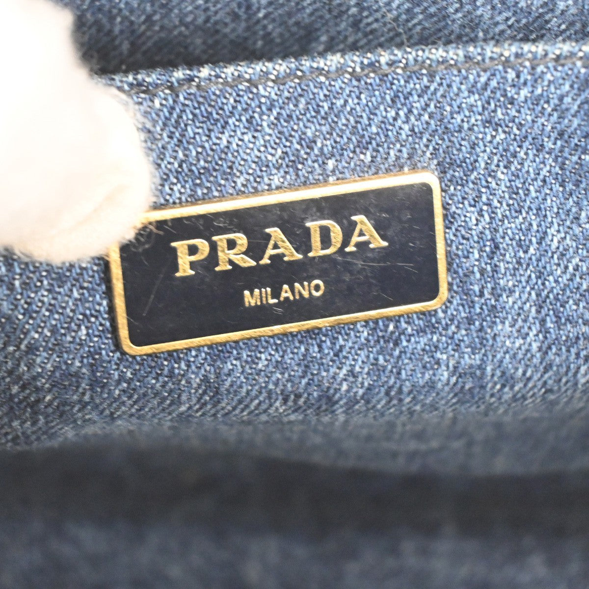 Prada Canapa Convertible Tote Denim, BLUE, DENIM_JEANS, Tote bag