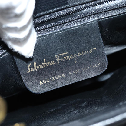 Salvatore Ferragamo Vintage Handbag Canvas, BLACK, CANVAS, Handbag