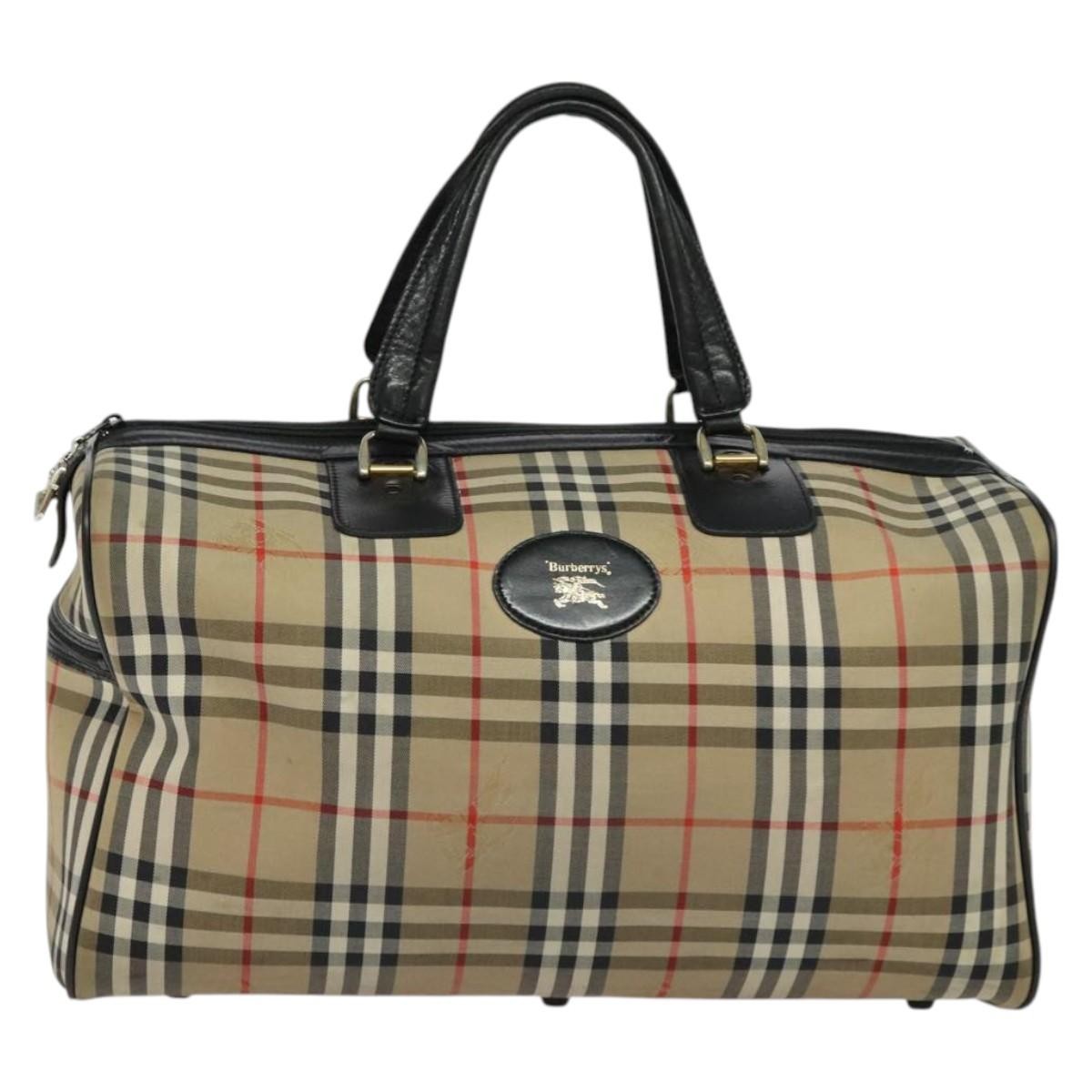 Burberry Nova check boston bag Canvas, BEIGE, CANVAS, Travel bag