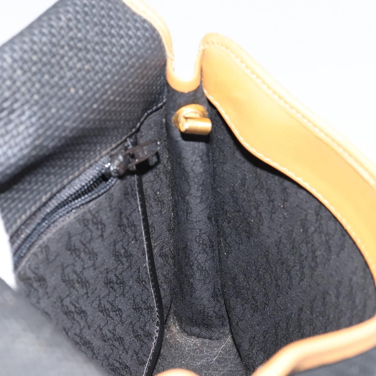 Saint Laurent Vintage Flap Crossbody Bag Coated Canvas with Leather, BLACK, PVC, Shoulder bag