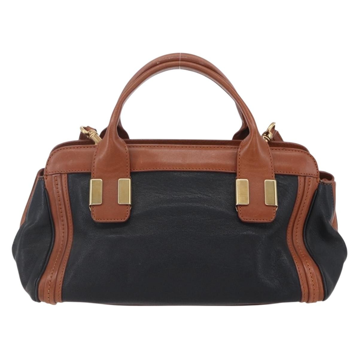 Chloe Alice Satchel Leather, BROWN, LEATHER, Handbag