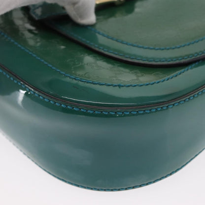 Gucci Vintage Flap Shoulder Bag Patent Leather, TURQUOISE, PATENT_LEATHER, Shoulder bag