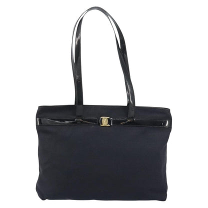 Salvatore Ferragamo Vala tote Canvas, BLACK, CANVAS, Tote bag