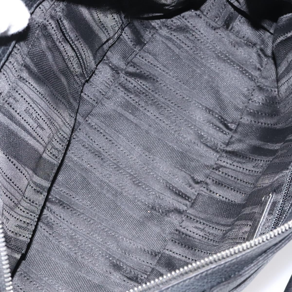 Salvatore Ferragamo Gancini handbag Leather, BLACK, LEATHER, Handbag