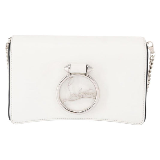 Christian Louboutin Rubylou Clutch Leather, WHITE, LEATHER, Shoulder bag