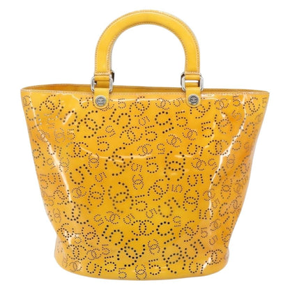 Chanel CC No.5 Shopping Tote Perforated Patent, YELLOW, PATENT_LEATHER, Tote bag