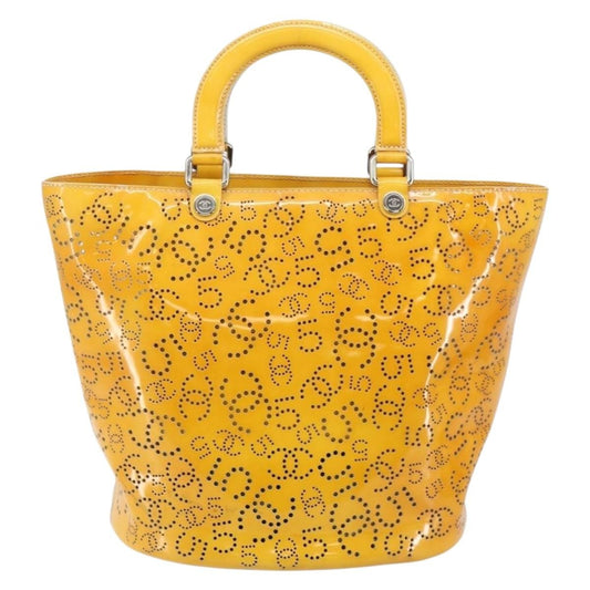 Chanel CC No.5 Shopping Tote Perforated Patent, YELLOW, PATENT_LEATHER, Tote bag
