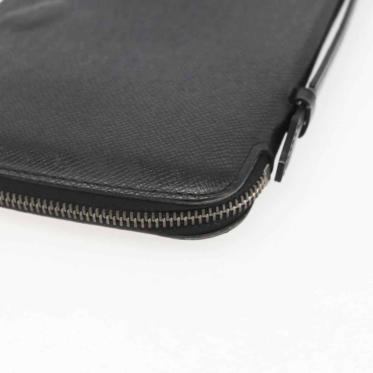 Louis Vuitton Atoll Organizer Wallet Taiga Leather, BLACK, LEATHER, Clutche & pouche