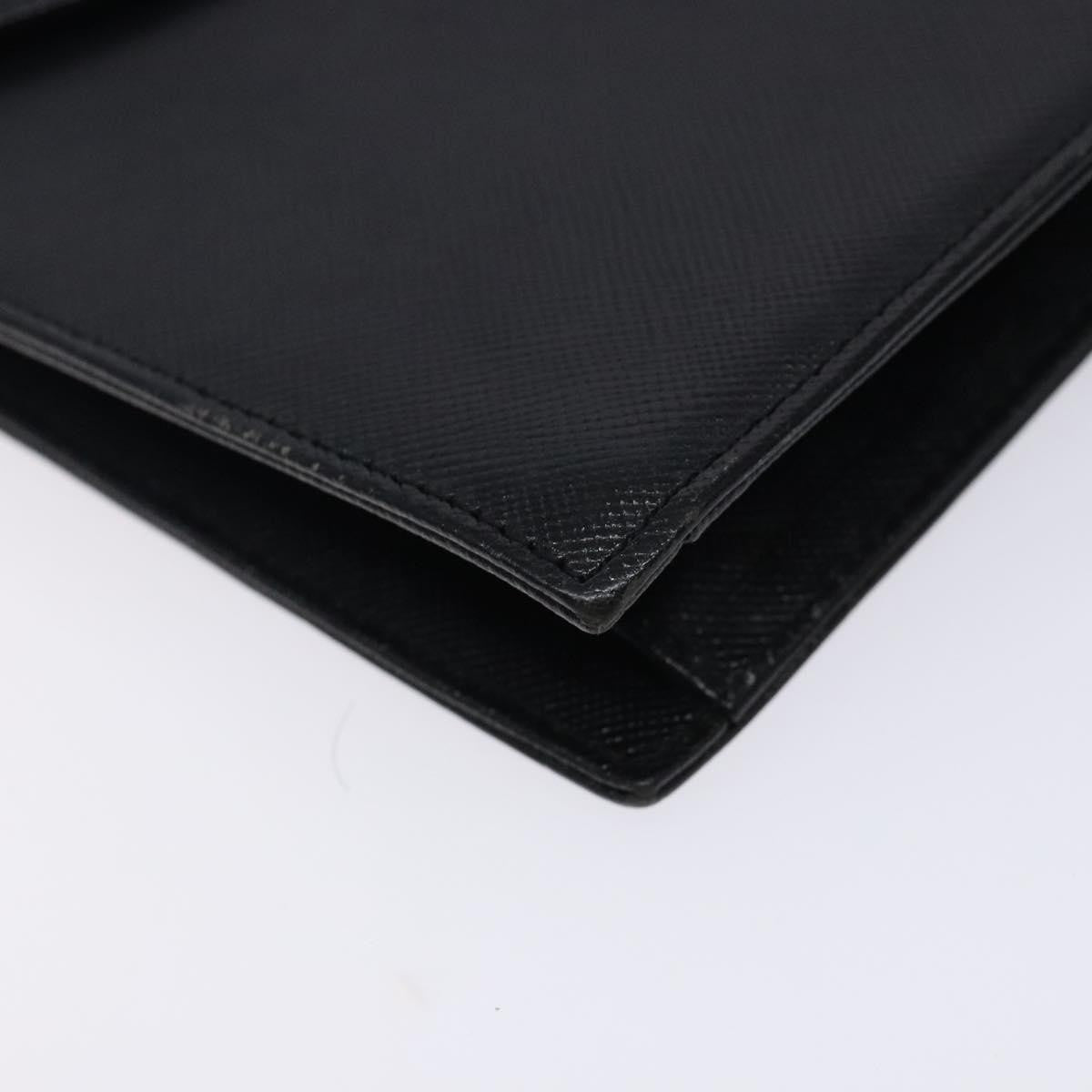 Saint Laurent Vintage Envelope Flap Clutch Leather, BLACK, LEATHER, Clutche & pouche