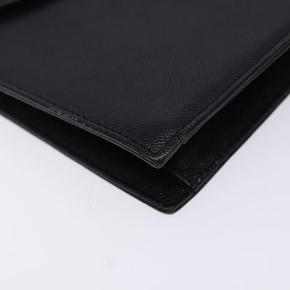 Saint Laurent Vintage Envelope Flap Clutch Leather, BLACK, LEATHER, Clutche & pouche