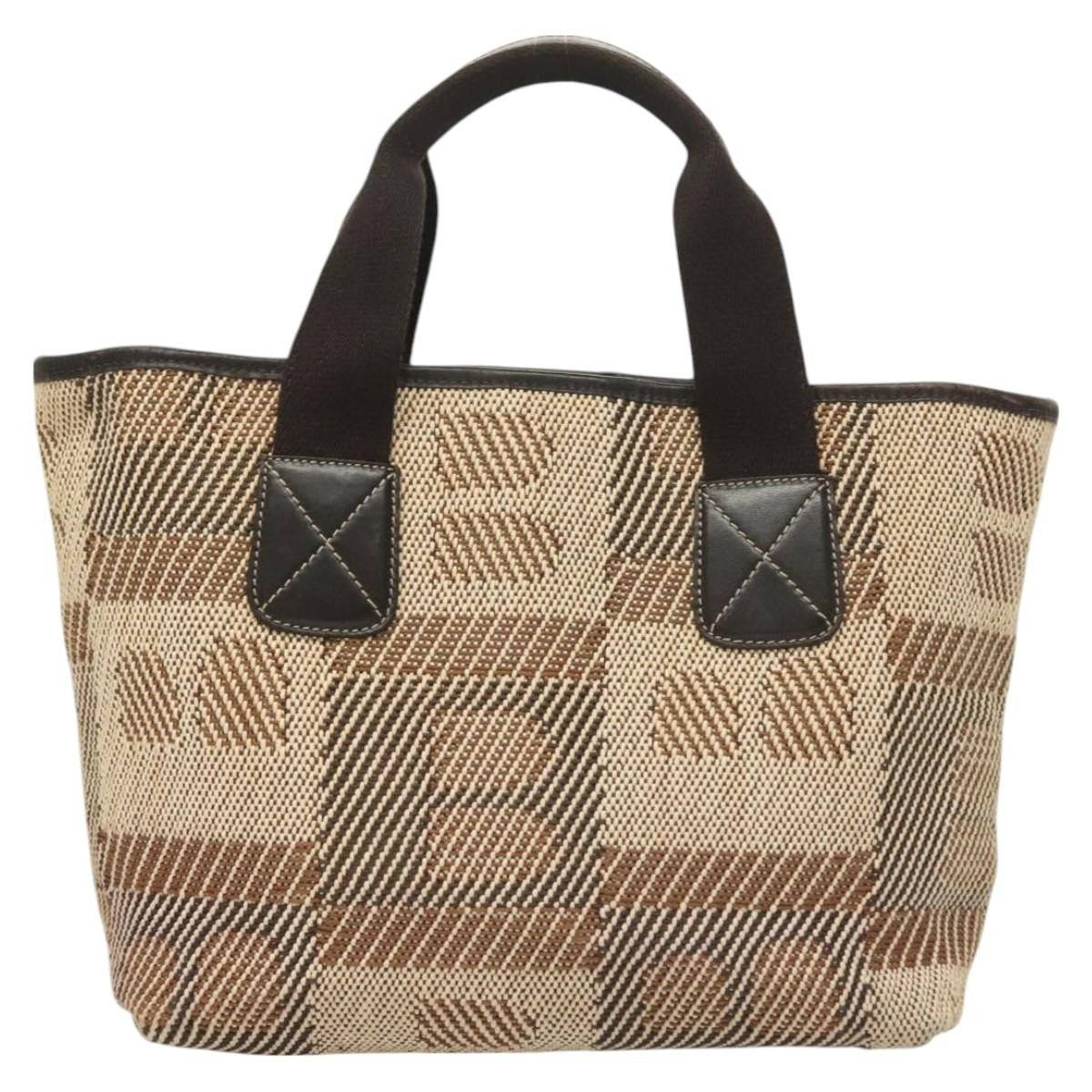 Bally Vintage Tote Bag Canvas, BROWN, CANVAS, Tote bag