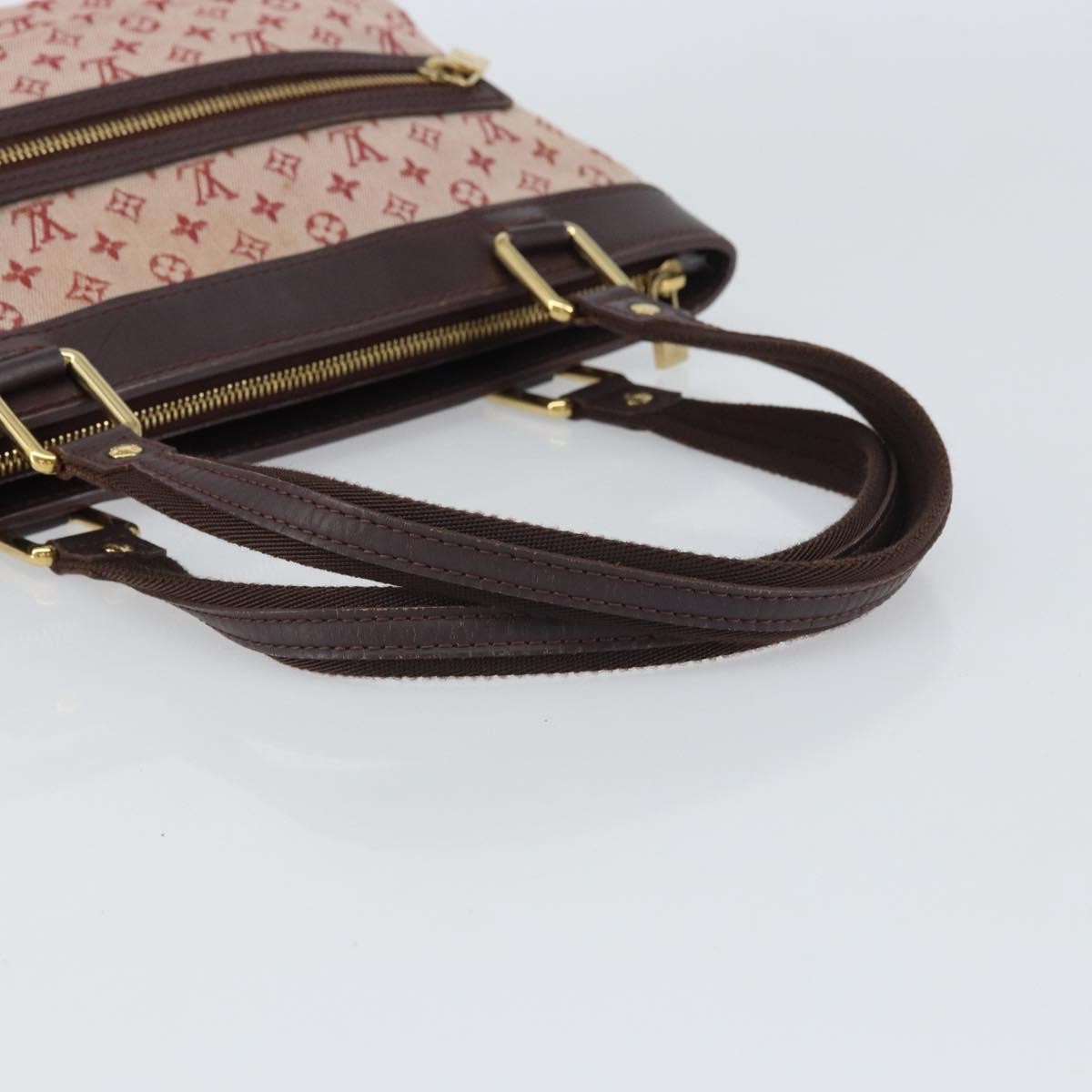 Louis Vuitton Lucille Handbag Mini Lin, RED, CANVAS, Handbag