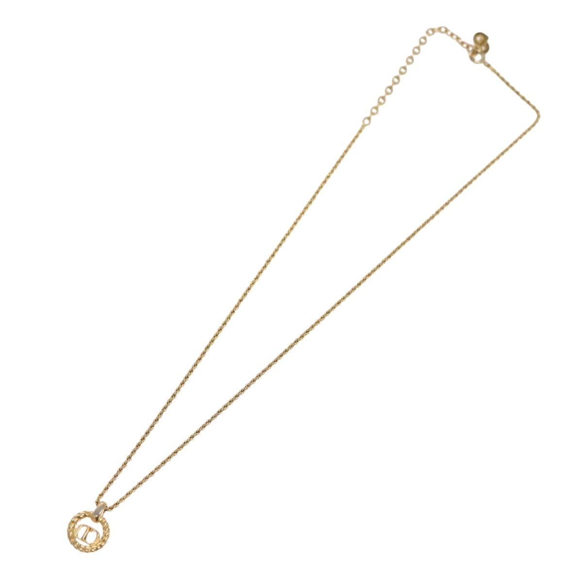 Christian Dior CD Pendant Necklace Gold-plated, GOLD, METAL, Necklace