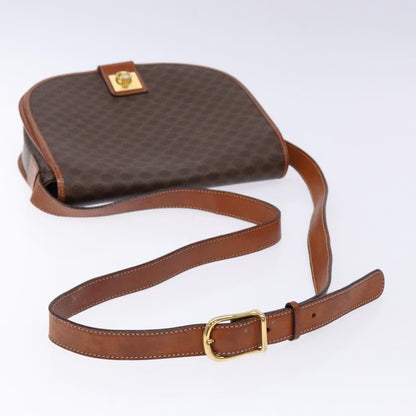 Celine Macadam Shoulder Bag PVC Leather, BROWN, CANVAS, Shoulder bag