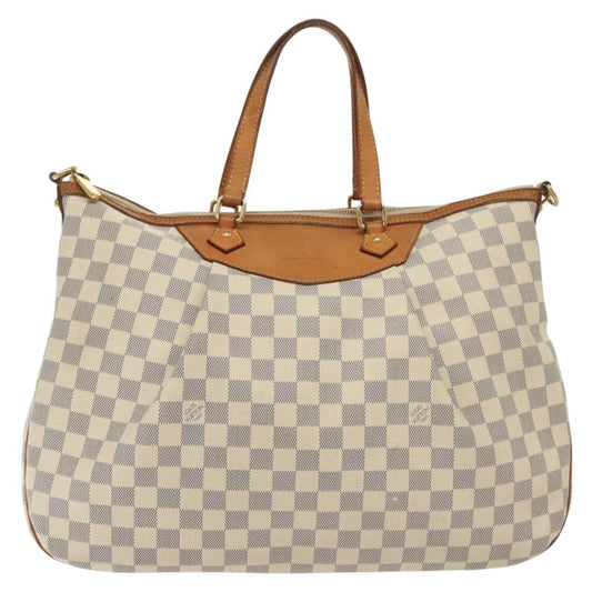 Louis Vuitton Siracusa Handbag Damier, WHITE, CANVAS, Shoulder bag
