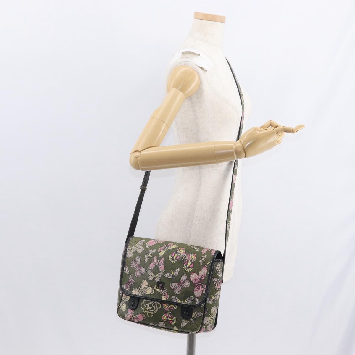 Loewe Anagram Shoulder Bag Leather, GREEN, LEATHER, Shoulder bag