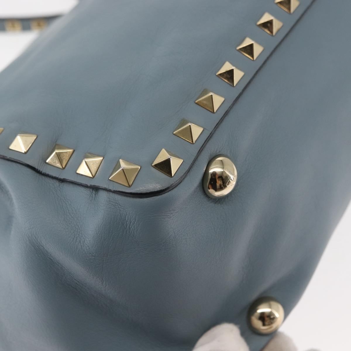 Valentino Garavani Rockstud Tote Soft Leather, BLUE, LEATHER, Tote bag