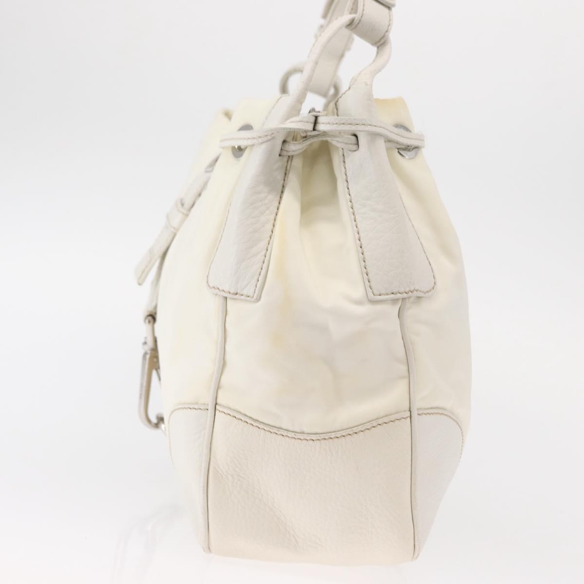 Prada Re-Edition 2002 Moon Handle Bag Re-Nylon and Leather, WHITE, NYLON, Shoulder bag